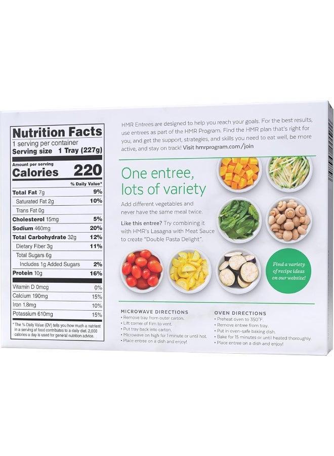 HMR Cheese and Basil Ravioli Entrée | Pre-packaged Lunch or Dinner | Ready to Eat | Vegetarian | 10g of Protein | Low Calorie Food | 8oz Serving per Meal | Pack of 6 - Image 3